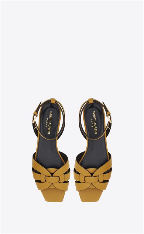 ysl double strapped flat sandal|saint laurent tribute sandals flat.